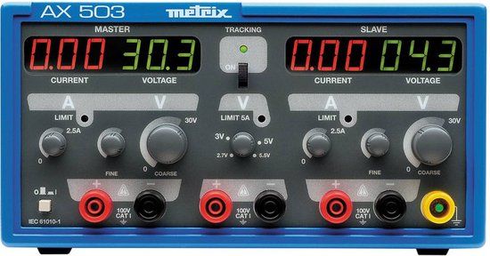Metrix AX 503F Labvoeding, regelbaar 0 - 30 V/DC 0 - 2.5 A Aantal uitgangen: 3 x