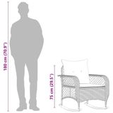 VidaXL Chaise de jardin terrasse assise capitonnée polyrotin, acier crème, blanc
