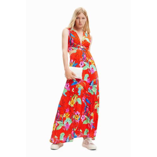 Desigual Gebloemde Maxi Jurk Rood/Multi