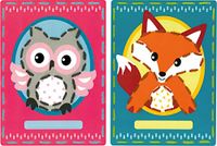 Vervaco Borduurkaart voor kinderen van karton, uil en Fox 18,5 x 26 cm