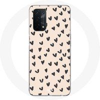 Maniacase Hoesje voor Oppo A74 Abstracte textuur achtergrond zwarte harten