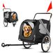 Chien Chariot de vélo Chien Poussette 2-en-1 - Gris foncé - Pliable - Jusqu'à 30 kg