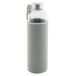 axentia Borosilicaatglazen fles, waterfles met neopreen deksel en schroefdop, Ø ca. 8 cm, hoogte ca. 27,5 cm, transparant/grijs