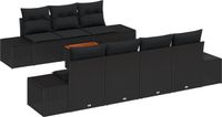 vidaXL Tuinbank - Set - 8 - st - Zwart - poly - rattan