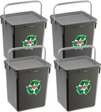 Plasticforte boîte de rangement - 4x pièces - plastique - avec couvercle - gris - 5 L - 20 x 17 x 23 cm