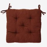 Madam Stoltz coussin de chaise 45x45cm 100% coton rouge rayé