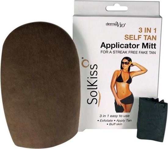 Derma V10 Solaris Solkiss 3 in 1 Applicator Handschoen Bruin