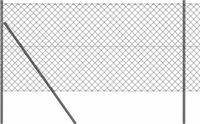 vidaXL Gaashek met Grondbevestiging - 25 x 1 m - PVC-Coated Staal - Grijs