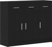 vidaXL Dressoir Zwart Eiken 91x28x75 cm