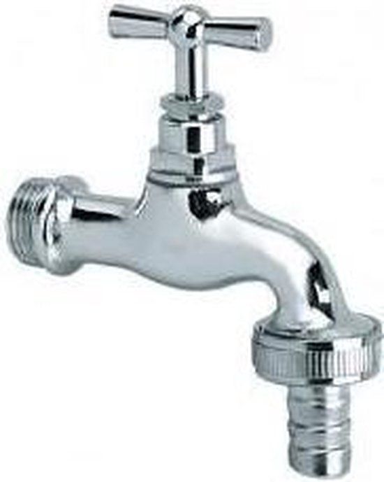 Bonfix Sanitaire tapkraan - gepolijst verchroomd - met slangkoppeling 1/2