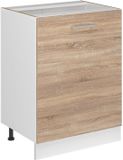 Vicco Keukenonderkast R-Line, Sonoma/Wit, 60 cm met 1 deur zonder werkblad