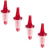 HENDI BarUp Schenktuit voor Drank - Rood - Professionele Maatschenker voor Flessen ( Set van 4 )