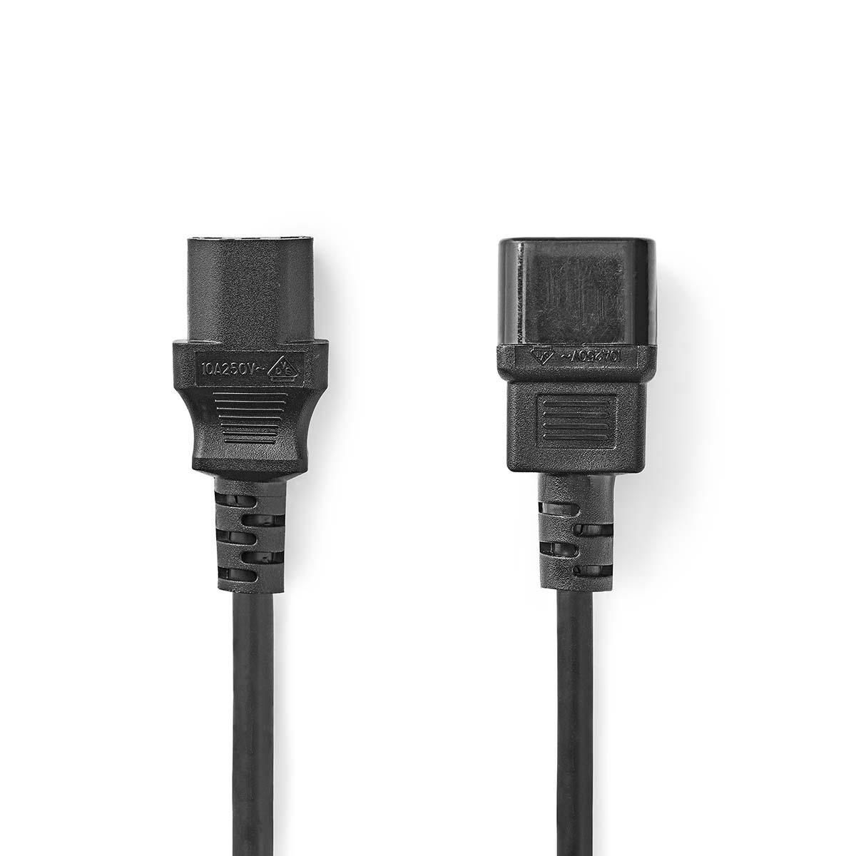 Nedis Stroomkabel - C14 naar C13 - 3m - Zwart
