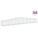 vidaXL Gabionen met boogvorm, 8 stuks, 400x50x40/60 cm, verzinkt staal