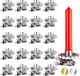 BRUBAKER Set van 20 Boomkaarshouders voor Kerstboom - Vintage Kaarshouders Zilver - Traditionele Kaarshouders met Clip