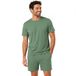 Light & Shade Pyjama met top en korte broek voor heren, Groen, M