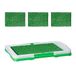 Relaxdays Hondenklo kunstgras, binnen, balkon & terras, 4 grasmatten, HxBxD: 5,5 x 45,5 x 33 cm, kunststof, wit/groen