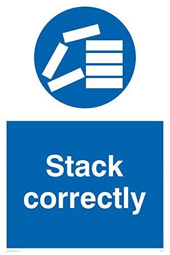 Viking Signs Viking Signs MV310-A2P-V "Stack Correctly" Sign, Vinyl, 600 mm H x 400 mm W