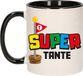 Bellatio Decorations Cadeau koffie/thee mok voor tante - zwart - super Tante - 300 ml