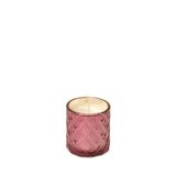 Spaas Kaars in roze getextureerd glas