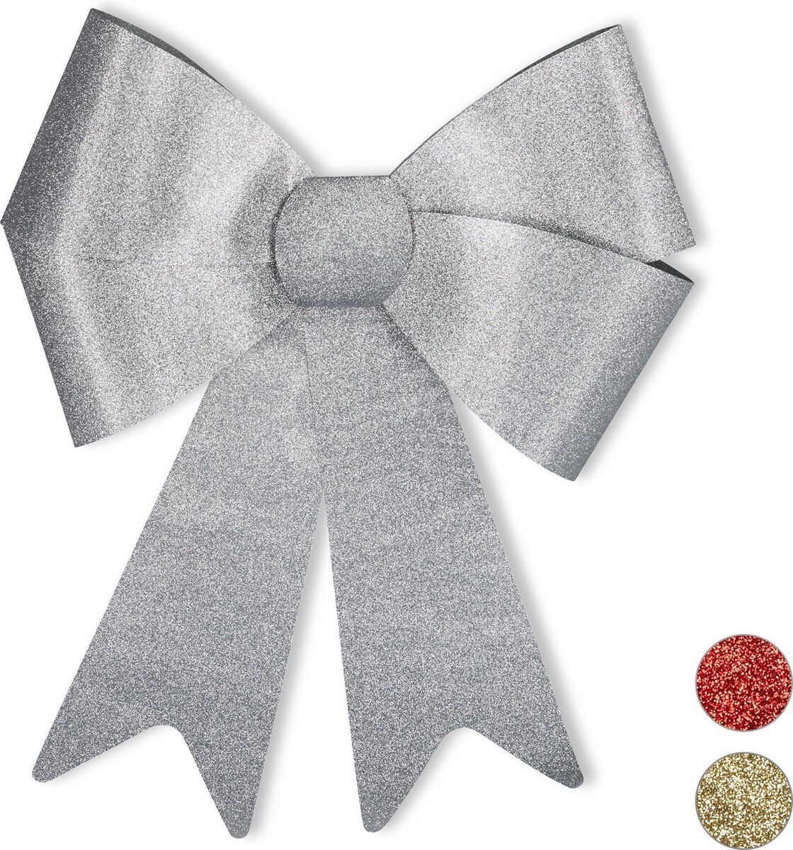 Relaxdays XL Strik - Zilver - Glitter - Decoratie - Cadeau