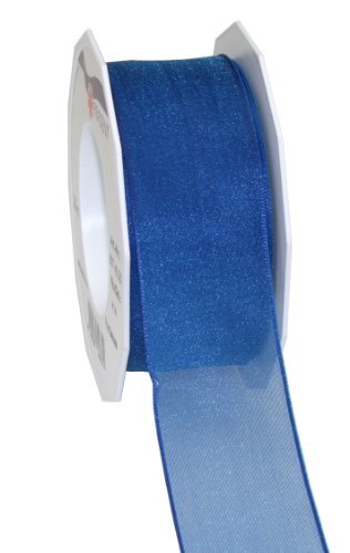 - Sierband rol draad chiffon blauw 25mx40mm