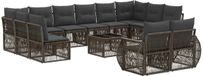 vidaXL Tuinbank Set 13 st Grijs en Donkergrijs poly rattan