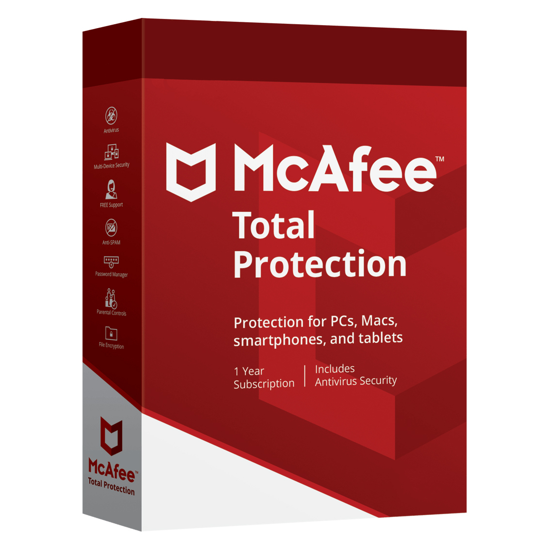 McAfee 70 % korting - Total Protection 2018 - Antivirus Anti-malware 1 jarig Abonnement