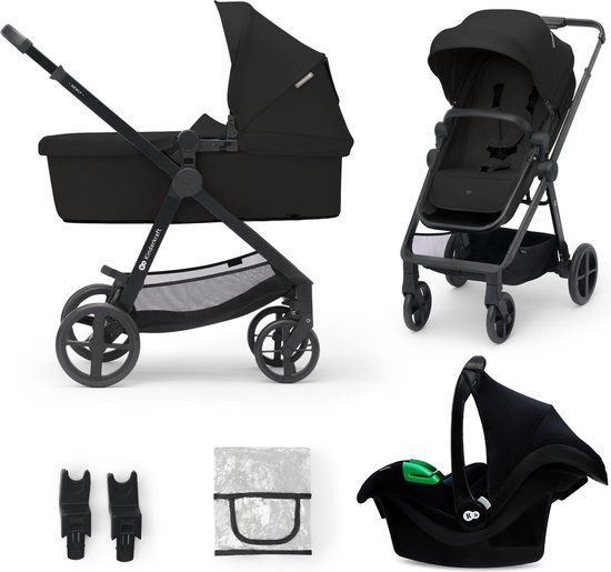 Kinderkraft Newly 3-in-1 Kinderwagen - Zwart - Incl. Autostoel - Lichtgewicht