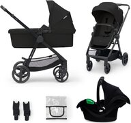 Kinderkraft NEWLY - 3-in-1 Kinderwagen - Geschikt tot 22 kg - Lichtgewicht (7,5 kg) - Incl. MINK PRO i-Size Autostoel - Opvouwbaar met Zitje - Amortiseerbare Wielen - UPF50+ Waterdichte Kap - 2 Richtingen Zitje - Accessoires Inclusief - Zwart