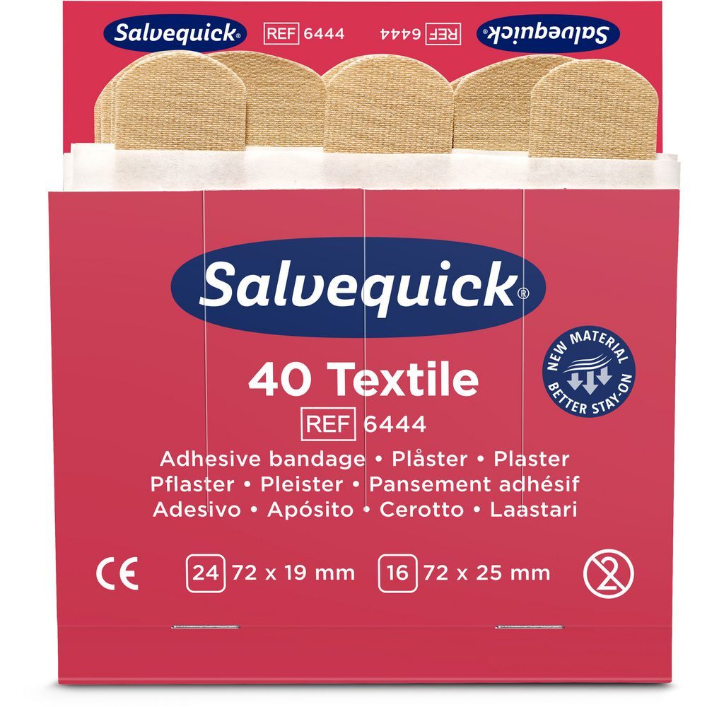 Salvequick navulling voor pleisterautomaat elastische pleisters pak van 6 navullingen