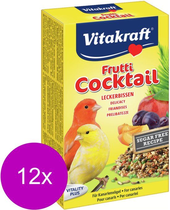 VITAKRAFT Kanarie Fruit-Cocktail - Vogelsnack - 12 x 200 g