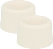 AMIG Deurstopper/deurbuffer - 4x - D30mm - inclusief schroeven - rubber - wit