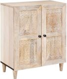 vidaXL Dressoir Wit Massief Mangohout 60 x 33 x 75 cm
