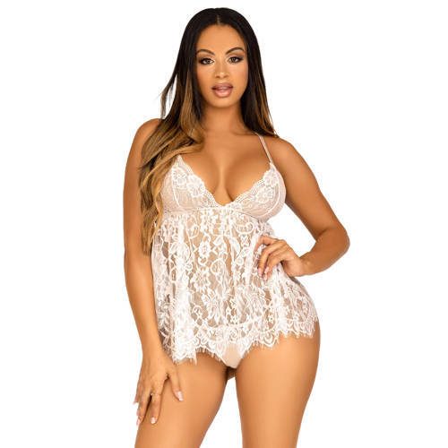 Leg Avenue Leg Avenue babydoll met string wit