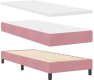 vidaXL Boxspringbed met hoofdeinde, roze, 80 x 200 cm, fluweel