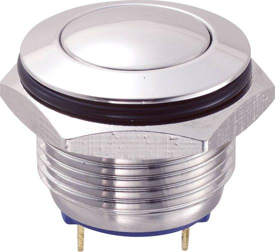 Sheba TRU COMPONENTS GQ16B-10/J/S Vandalismebestendige druktoets 48 V/DC 2 A 1x uit/(aan) Moment IP65 RVS Kunststof 1 stuk(s)