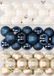 Kaemingk B.V. 48x stuks boules de Noël en plastique mélange nacré blanc, bleu foncé et champagne 4 cm