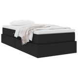 vidaXL - Bed met opbergruimte en matras - Zwart - 100 x 200 cm - Polyester