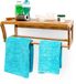 Relaxdays Wandplank 60x26x20cm badkamer meubel - Plank + handdoekenrek - Rek bamboe hout