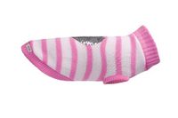 Record - Hondentrui "Pullove", ruglengte 40 cm, warme trui met omkeerbaar paillettenhart, gat riem en machinewasbaar | roze - wit, M