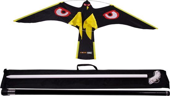 Knock Pest Control Knock Off Bird Bouncer vlieger complete set 7 meter - Zwart