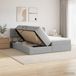 Maison Exclusive - Lit de rangement LED avec matelas gris clair 200 x 200 cm tissu