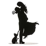Dekora - Huwelijksdecoratie | Trouwdecoratie Topper - Figuur Bruid En Bruidegom Met Kat
