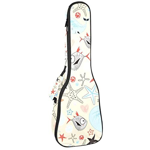 Mersov Tenor Ukulele Gigbag Waterdichte Ukelele Case Gewatteerde Rugzak, Geweldig voor Sopraan Concert (21/23/24") Strand Walvis vis