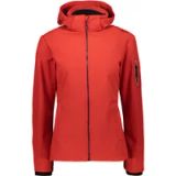 CMP Vrouwelijke waterdichte jas met capuchon, Rood/Zwart, 3XL