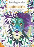 Animetrix - cahier avec autocollants: 12 portraits d'animaux à réaliser avec des autocollants