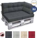 Beautissu Elements – Palletkussen 60x40cm - Zijkussen Graphiet Grijs – Wasbare Hoes