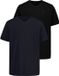 JP 1880 Heren T-shirt Basic Set van 2 V-hals Korte Mouwen Zwart Maat XXL