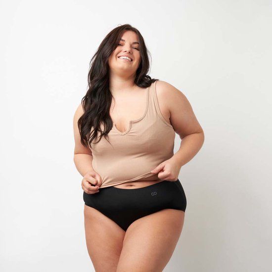 Moodies Menstruatie & Incontinentie Ondergoed - Seamless High Waist Hiphugger - Zwart - Maat 3XL